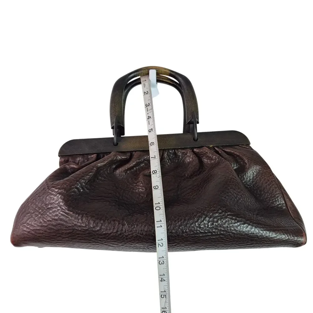Gucci Brown Gathered Leather Top-Handle Crossbody Bag